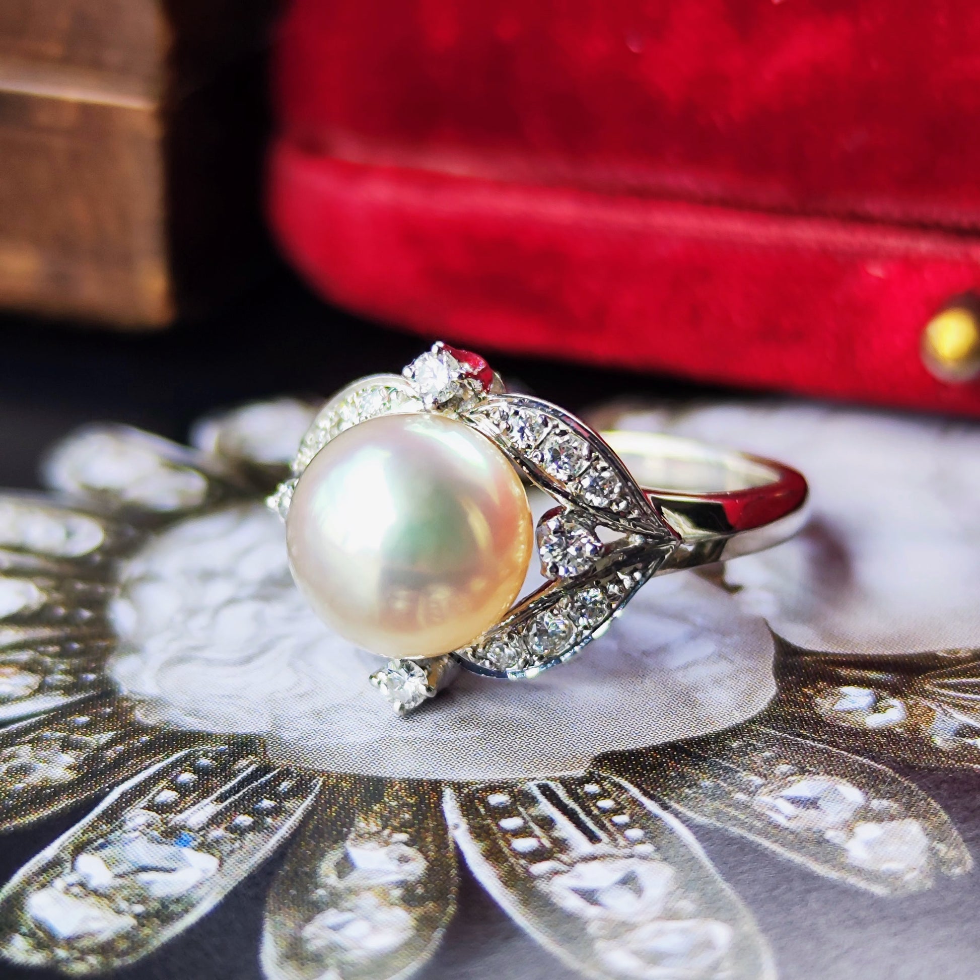 MIKIMOTO ミキモト あこや真珠 ダイヤモンド プラチナリング