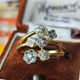 天然アレキサンドライト 天然ローズカットダイヤモンド リング