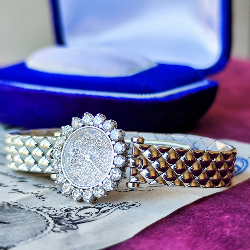 Van Cleef & Arpels ヴァンクリーフ&アーペル 18金無垢時計 ダイヤモンド サファイア