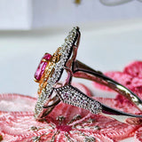 【再出品】天然パパラチアサファイア 天然ダイヤモンド リング