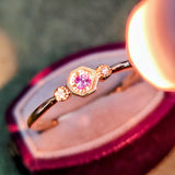 天然アレキサンドライト 天然ダイヤモンド リング