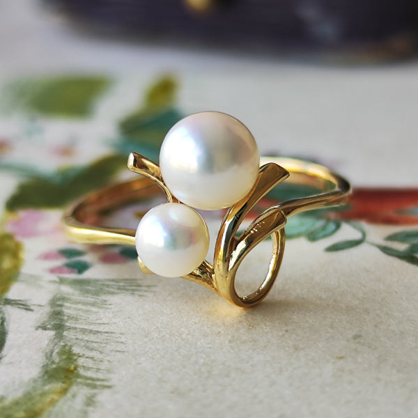 MIKIMOTO ミキモト あこや真珠 トワエモワ ヴィンテージリング