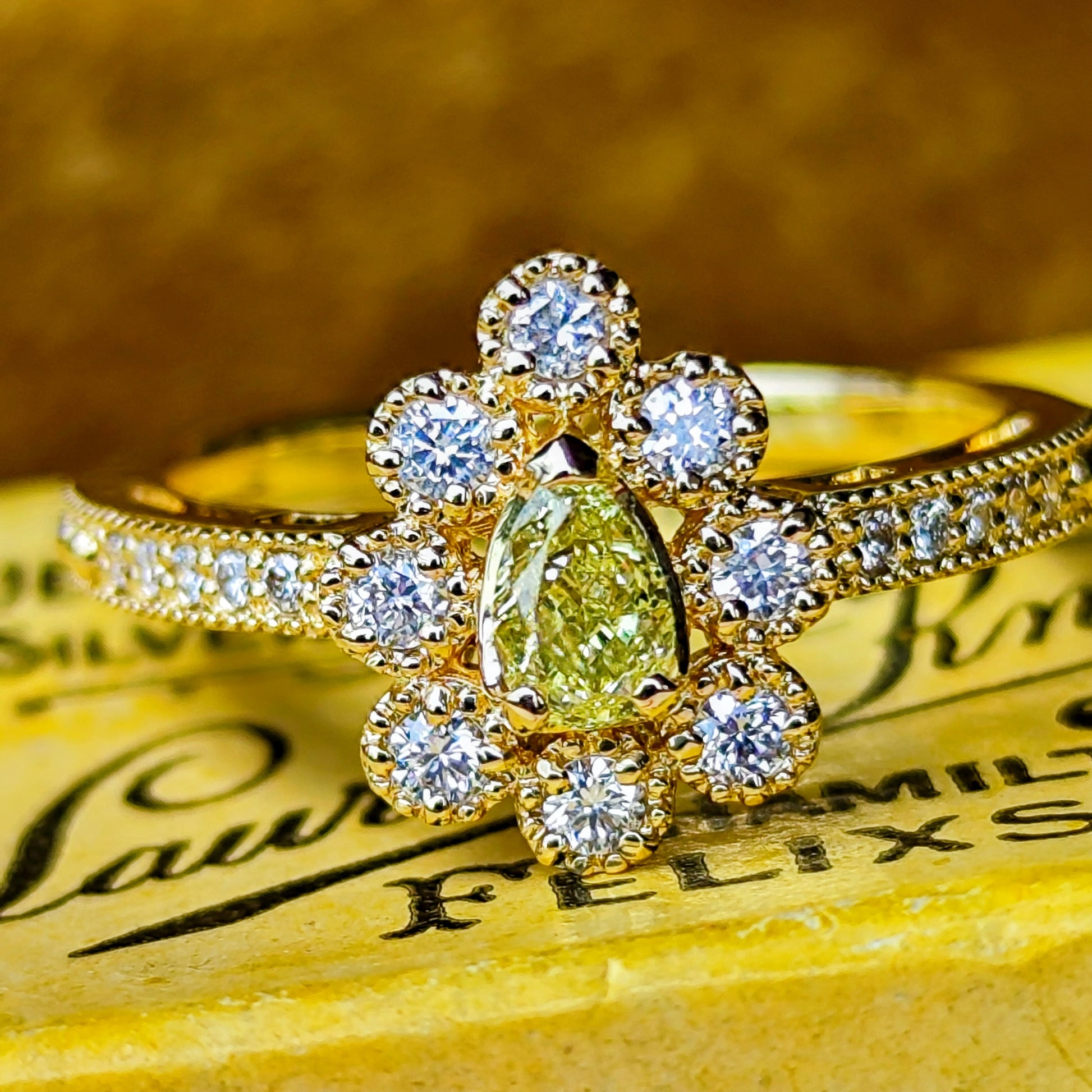 【イエローダイヤ】FANCY INTENSE YELLOW 0.262ct SI1 18金リング