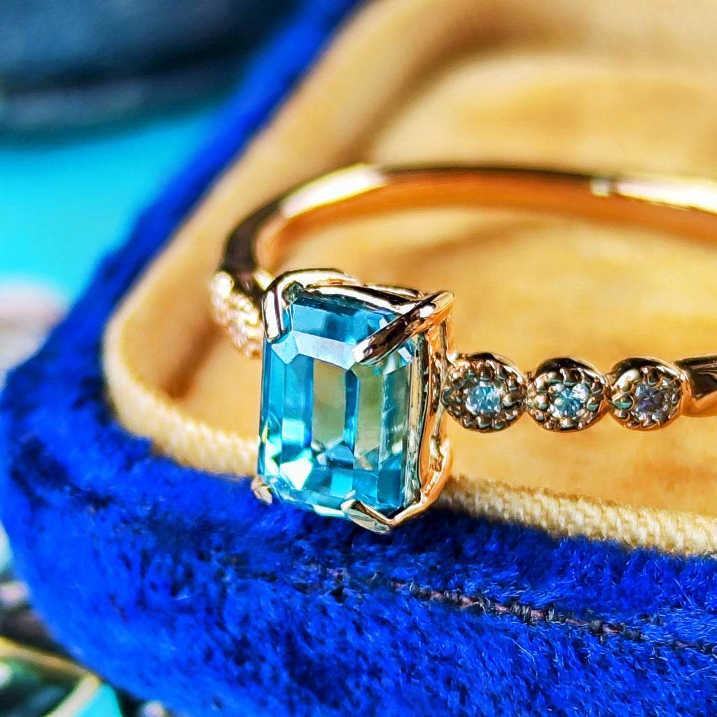 天然ジルコン 1.36ct 天然ダイヤモンド リング