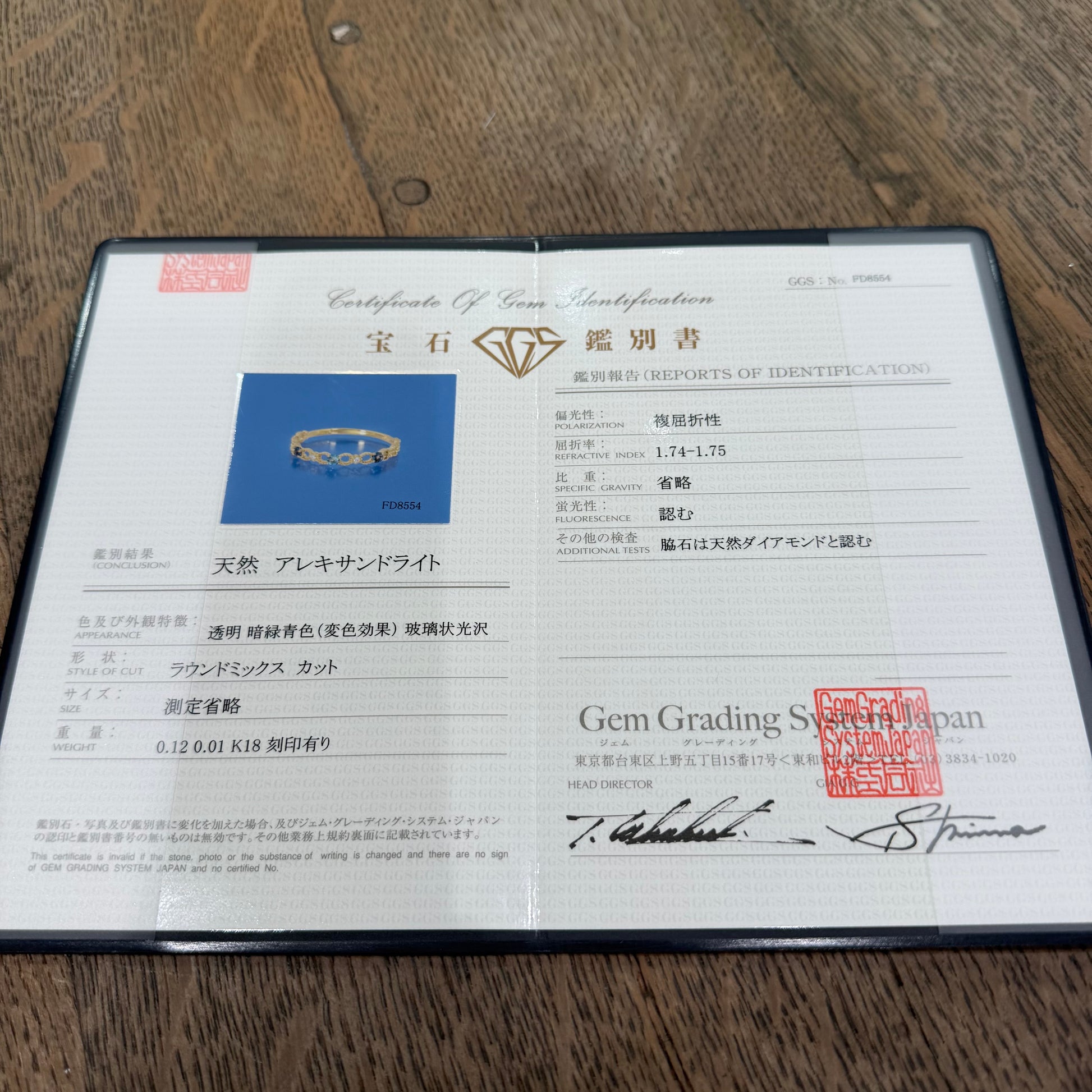 天然アレキサンドライト 天然ダイヤモンド レース リング