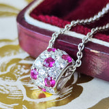 MIKIMOTO ミキモト 天然ルビー 天然ダイヤモンド パヴェ ネックレス