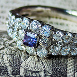 【再出品】天然アレキサンドライト プリンセスカット 天然ダイヤモンド リング