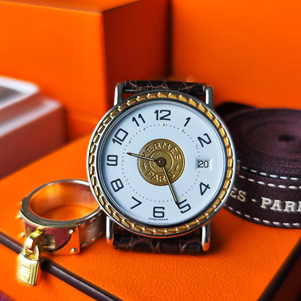 【OH済み ボーイズ】HERMES エルメス セリエ クォーツ 腕時計