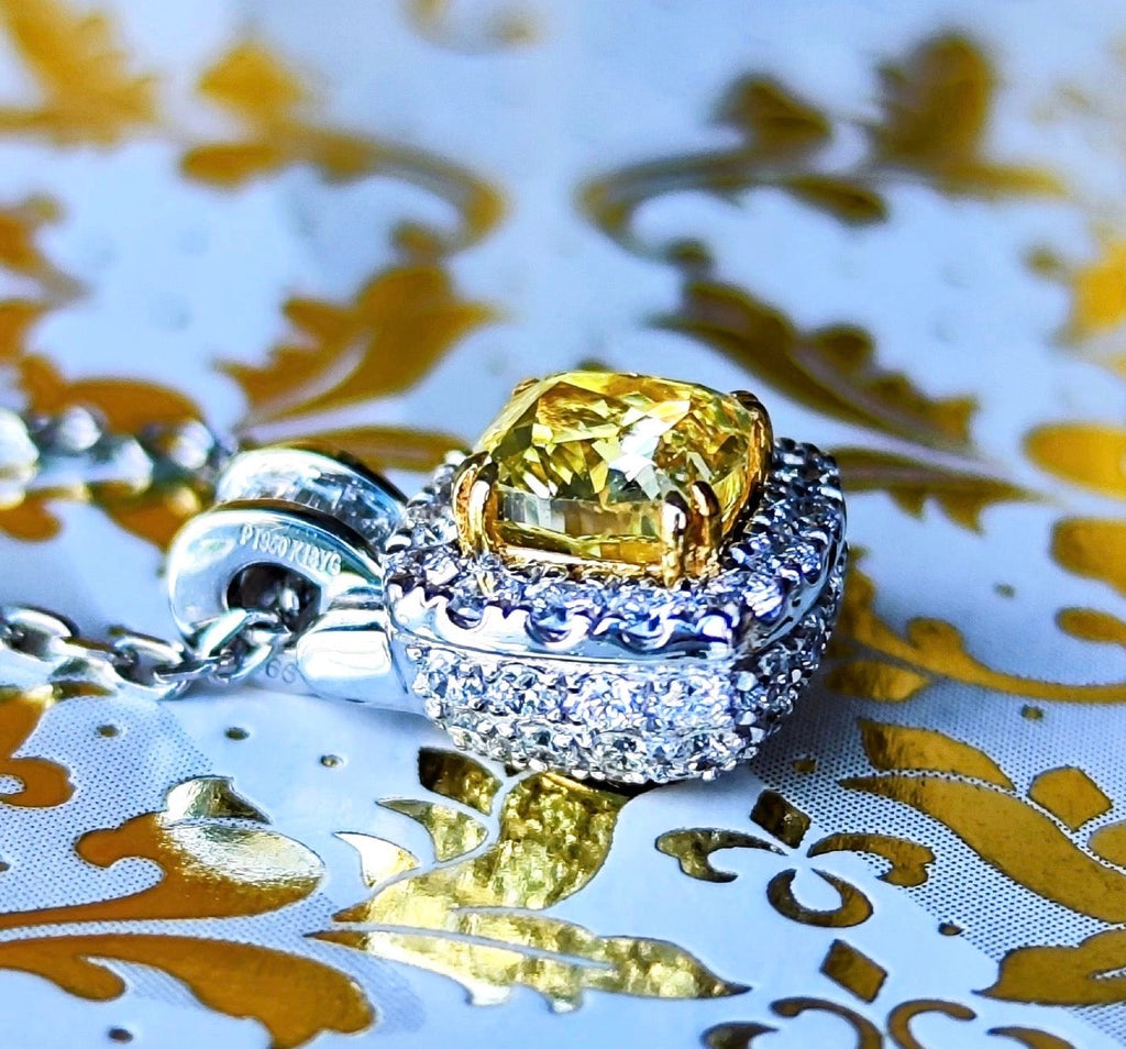 【イエローダイヤ】FANCY INTENSE YELLOW 0.60ct VVS-1 ネックレス GIA