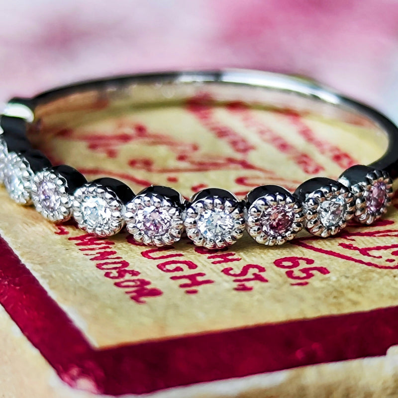 【ピンクダイヤ】天然ダイヤモンド ハーフエタニィリング プラチナ