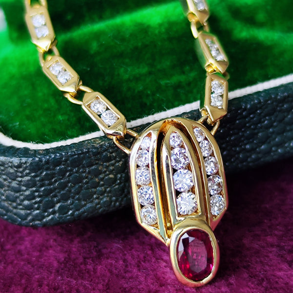 MIKIMOTO ミキモト 天然ルビー 天然ダイヤモンド ネックレス