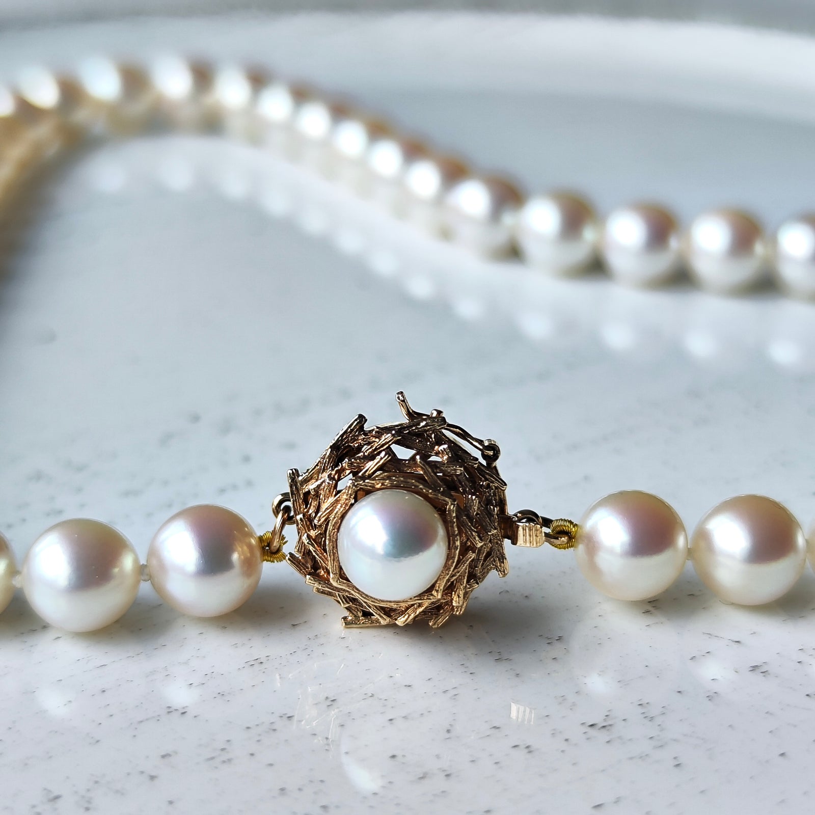 silver 本真珠 まんじゅうパール vintage ネックレス a13 silver 本真珠 まんじゅうパール vintage ネックレス a13