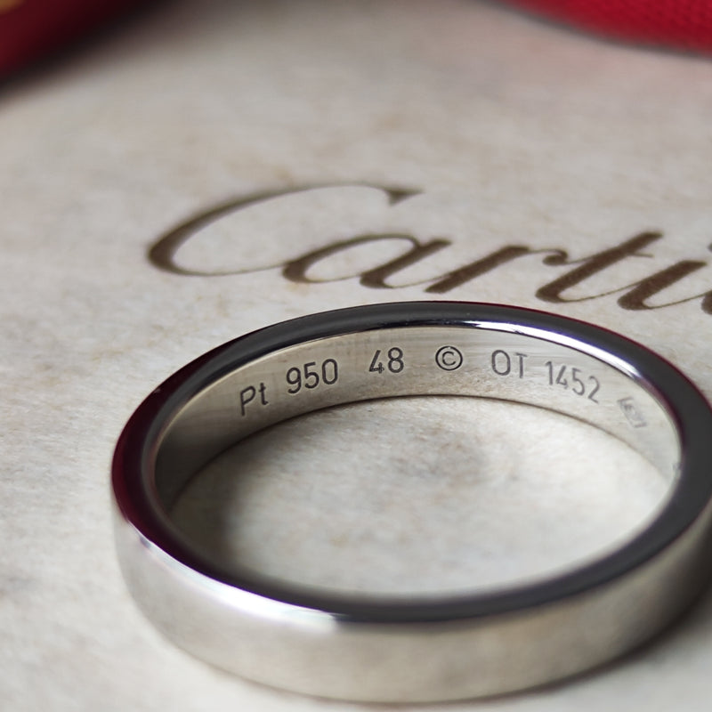 Cartier カルティエ エングレーブド ダイヤモンドリング プラチナ 8号