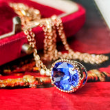 天然タンザナイト 天然ダイヤモンド 18金ネックレス