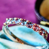 【ブラジル産】天然アレキサンドライト ハーフエタニティリング