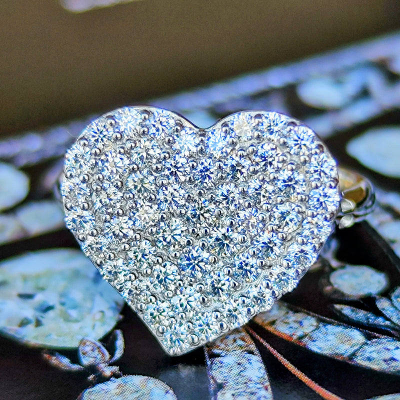 【全石 ハート&キューピッド】天然ダイヤモンド 0.88ct リング