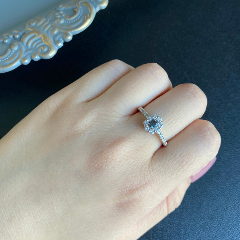 天然アレキサンドライト 天然ダイヤモンド リング