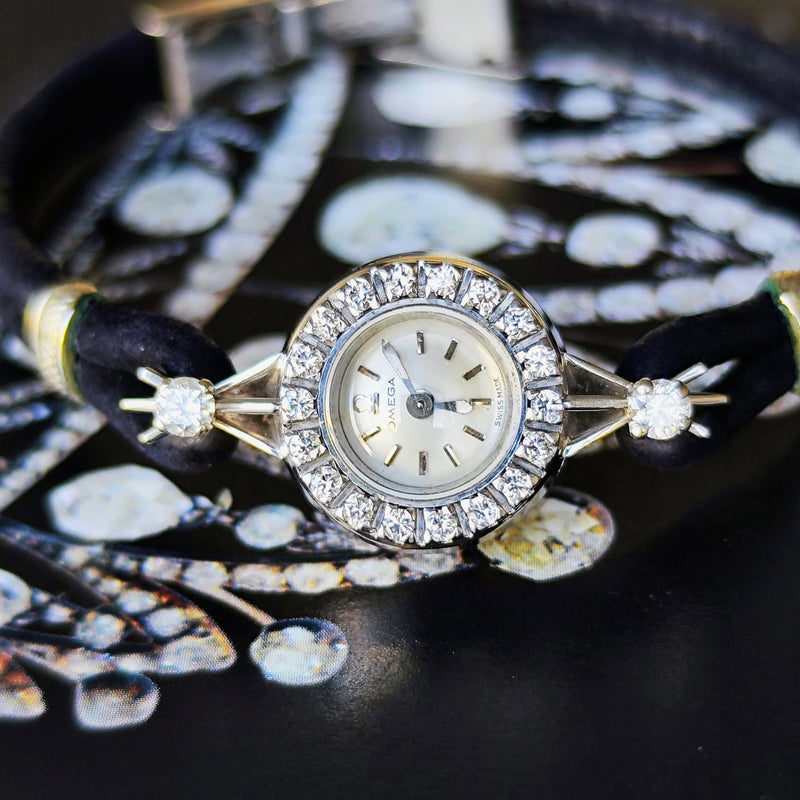 【OH済み】OMEGA オメガ ダイヤモンド 18金無垢時計 バックワインド