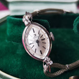 【OH済み 14金無垢】OMEGA オメガ ダイヤモンド 手巻き腕時計