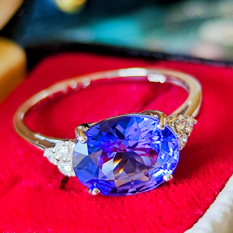 天然タンザナイト 天然ダイヤモンド リング