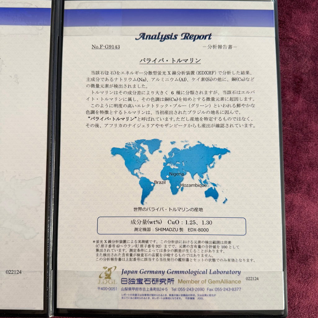 天然パライバトルマリン 天然ダイヤモンド 18金リング