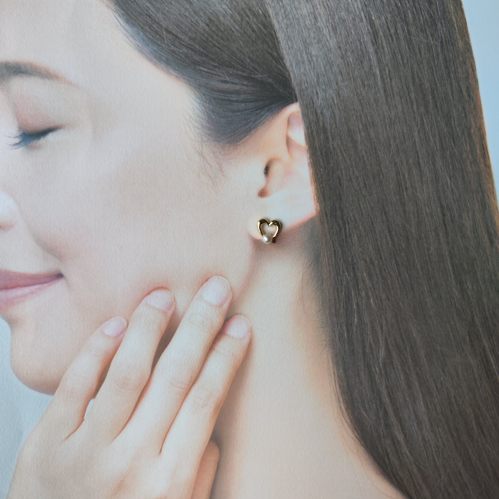 ミキモト MIKIMOTO 18KWGハート ピアス アコヤ ベビーパール MIKIMOTO ミキモト あこや真珠 ベビーパール オープンハート