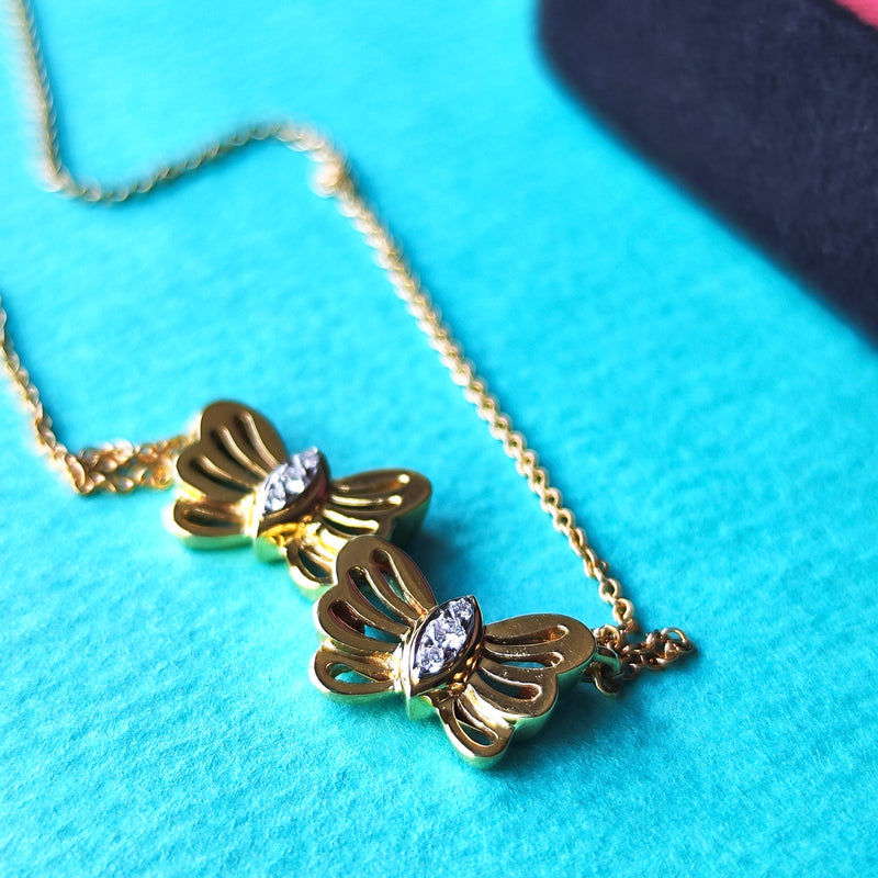 TIFFANY &Co ティファニー バタフライ ダイヤモンド ネックレス
