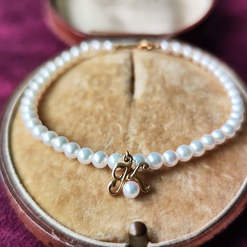 MIKIMOTO ミキモト あこや真珠 ブレスレット チャーム付き