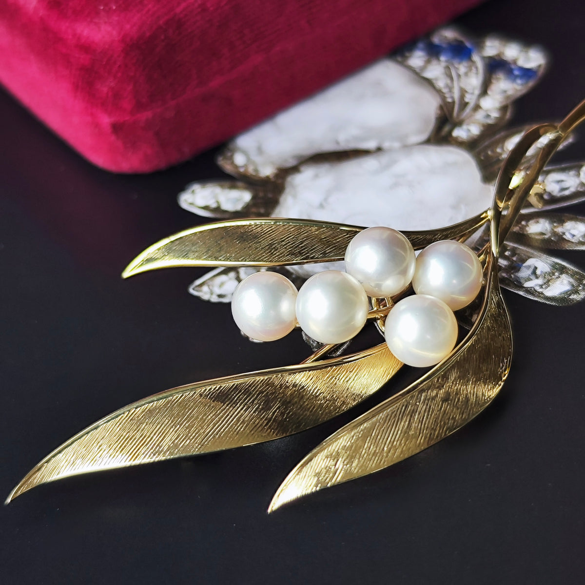 [Vintage MIKIMOTO] MIKIMOTO Akoya Pearl 14K Gold Brooch ②