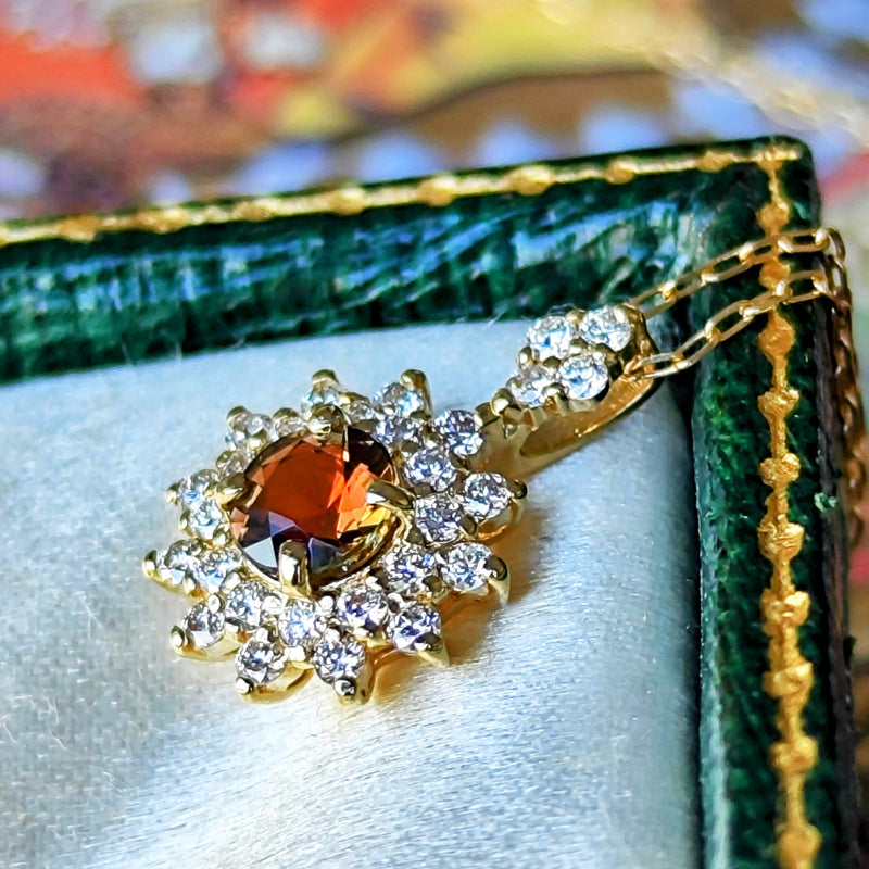 天然アンダリュサイト 天然ダイヤモンド ネックレス