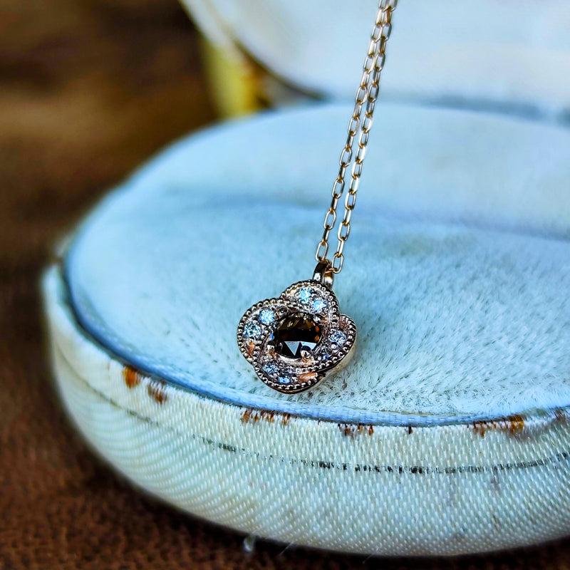 【ローズカット】天然ブラウンダイヤモンド 天然ダイヤモンド ネックレス