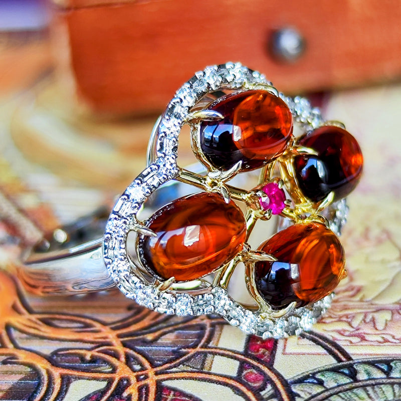 TASAKI 田崎真珠 天然マディラシトリン 天然ダイヤモンド リング