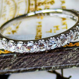 【ローズカット】天然ダイヤモンド ハーフエタニティリング プラチナ