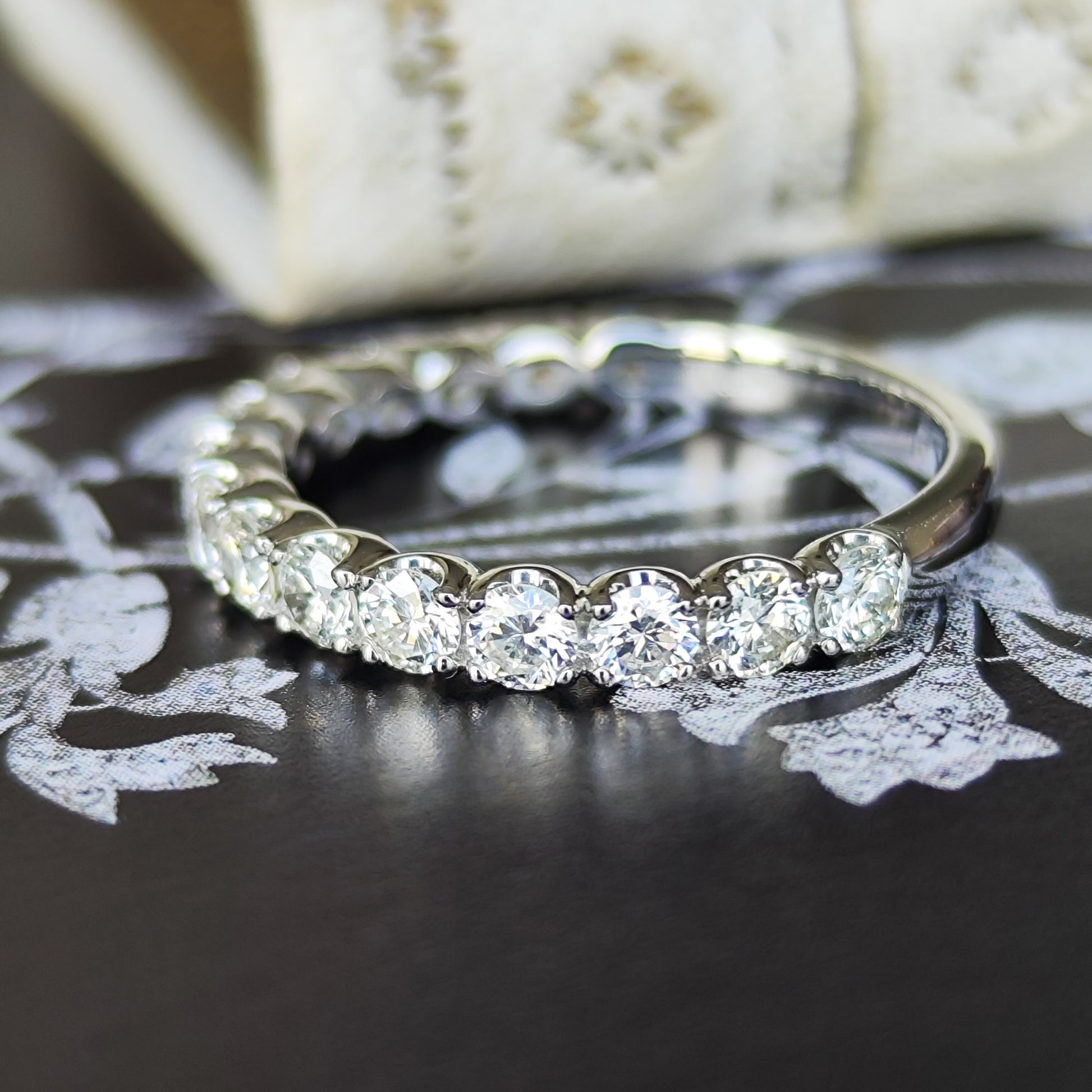 【全石ハート&キューピッド】天然ダイヤモンド 15石 ハーフエタニティリング プラチナ