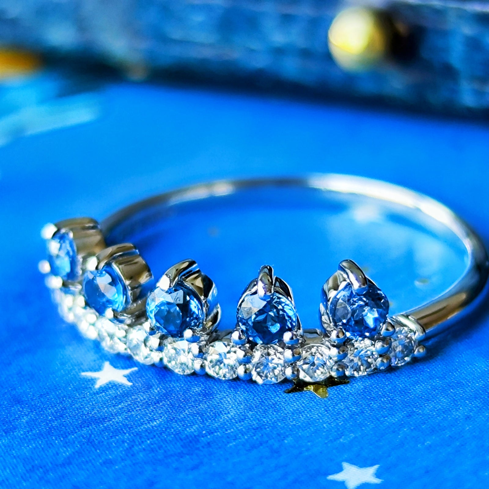 レアストーン】天然コバルトブルースピネル 天然ダイヤモンド リング