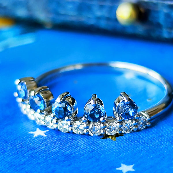 【レアストーン】天然コバルトブルースピネル 天然ダイヤモンド リング