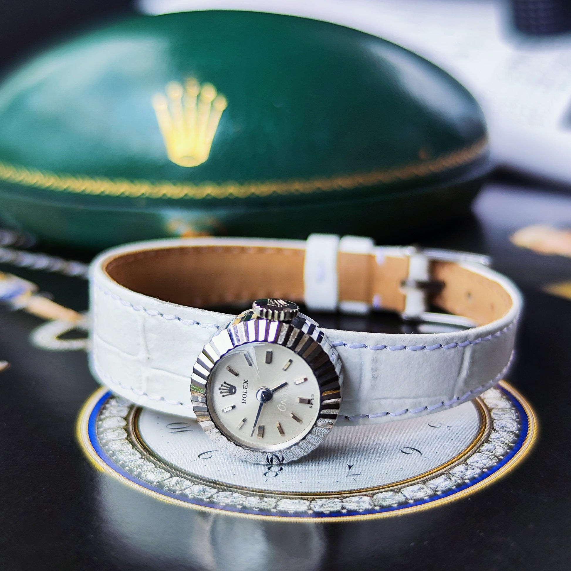 【OH済み】ROLEX ロレックス CHAMELEON カメレオン Orchid 18金無垢 手巻き腕時計