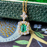 天然エメラルド 天然ダイヤモンド ネックレス