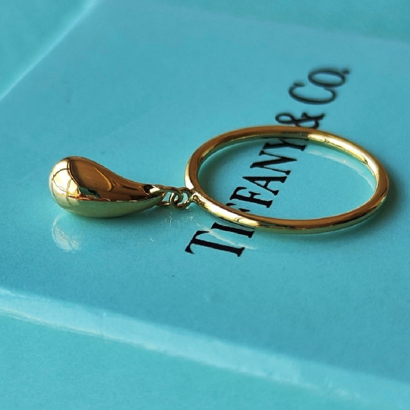 【オールドティファニー】TIFFANY &Co ティファニー ティアドロップ リング 18金YG 8号 リング