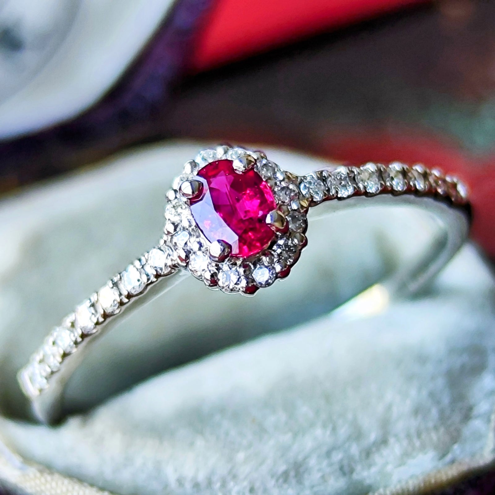 お値下げ】非加熱 ピジョンブラッド 天然ルビー 天然ダイヤモンド