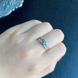 天然パライバトルマリン 天然イエローダイヤモンド フラワーリング