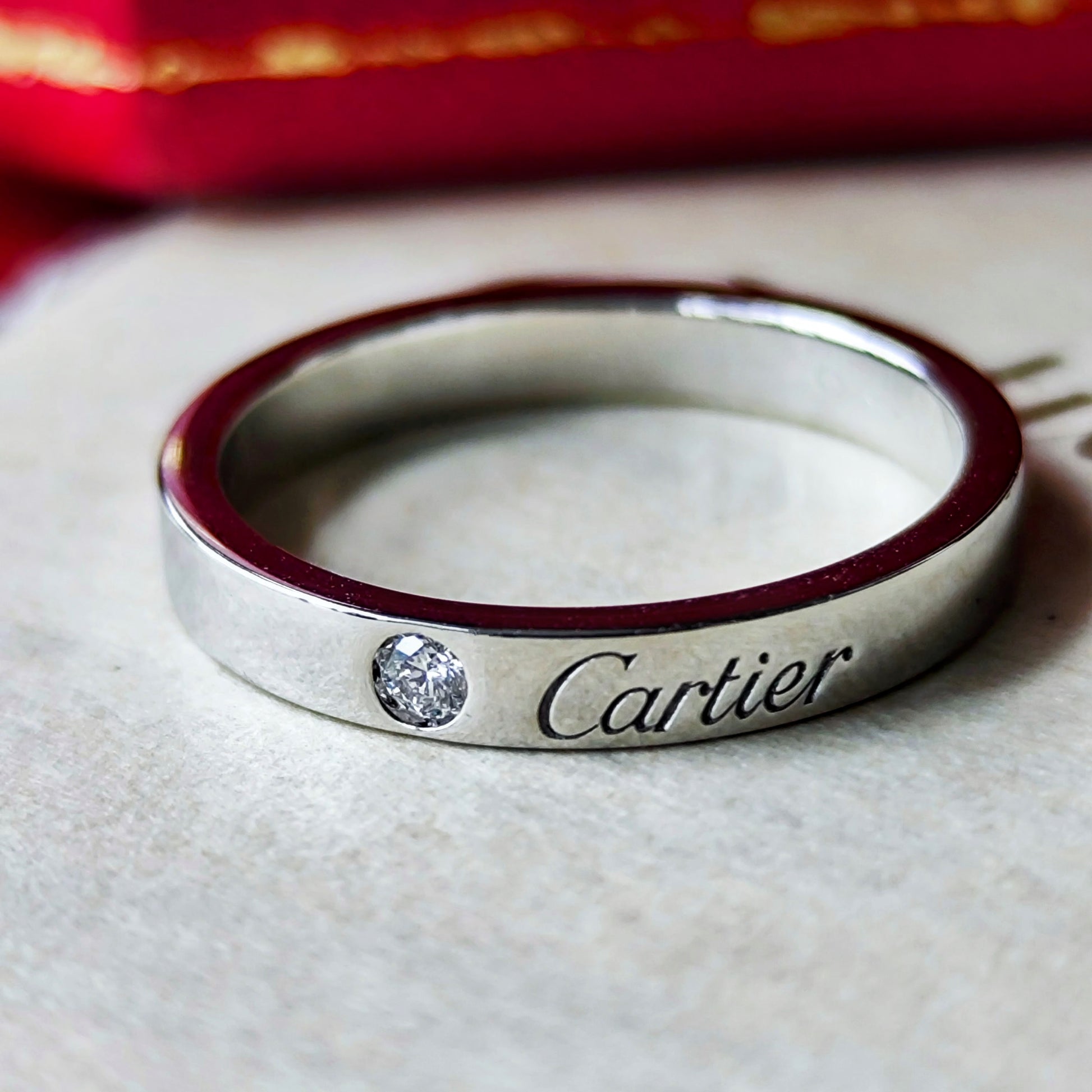 Cartier カルティエ エングレーブド ダイヤモンド プラチナ 55