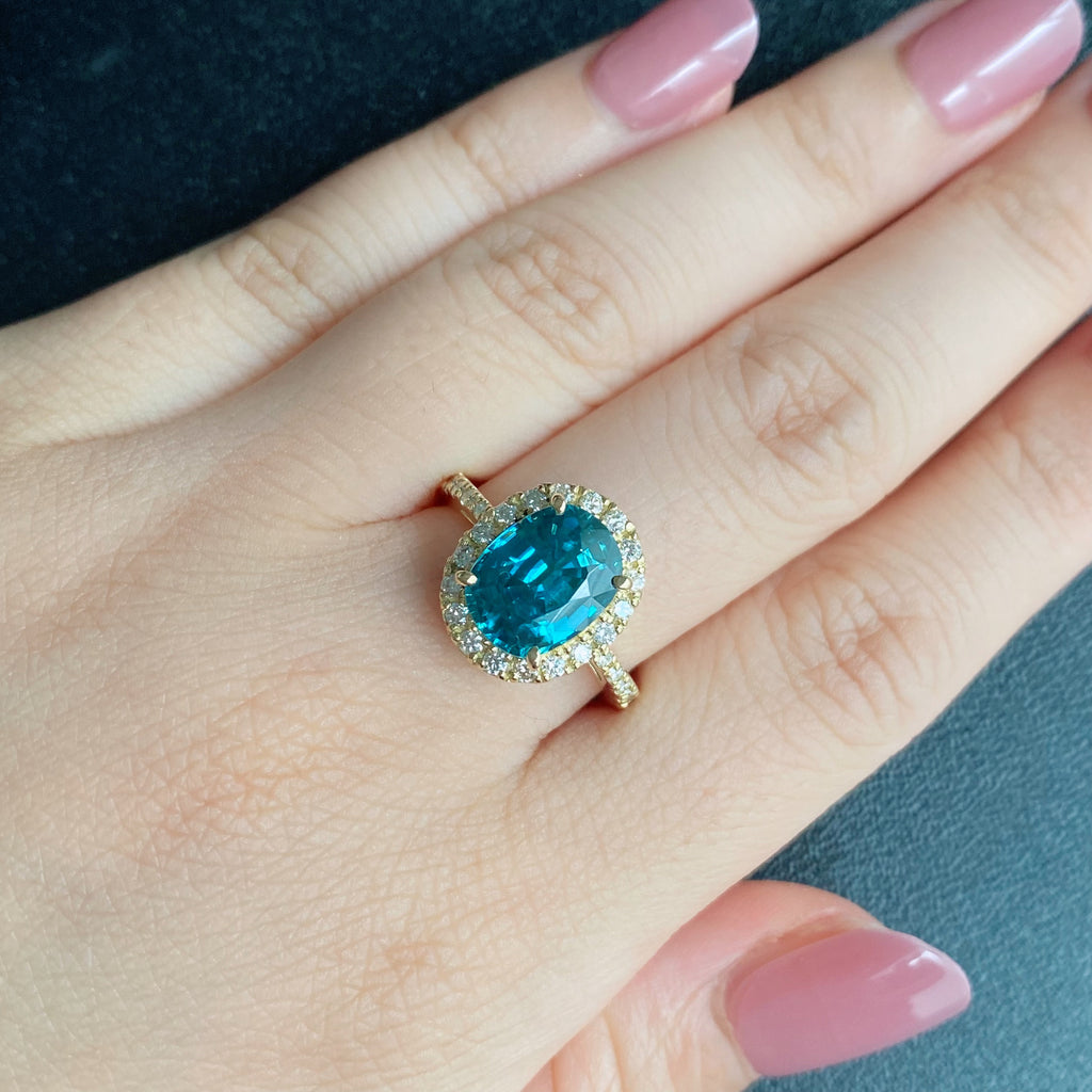 【大粒 4.60ct】天然ジルコン 天然ダイヤモンド リング