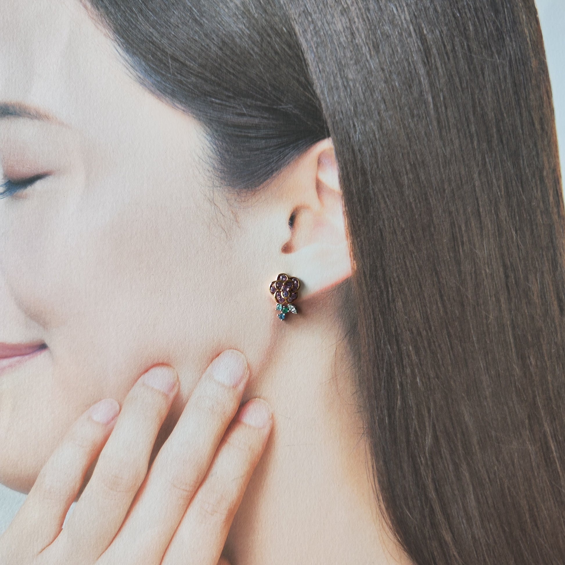 【ロマンチックガーデン】GSTV 天然石 カラーストーン ピアス