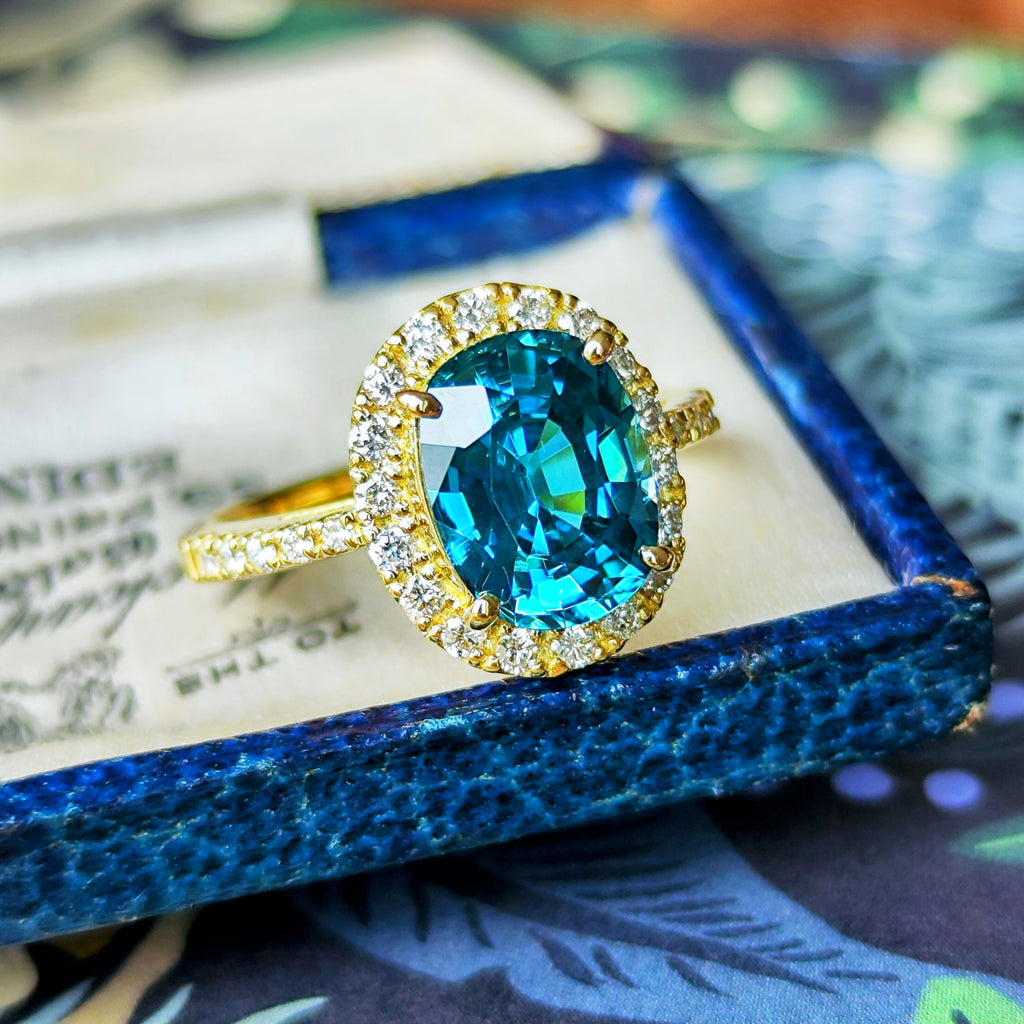 【大粒 4.60ct】天然ジルコン 天然ダイヤモンド リング