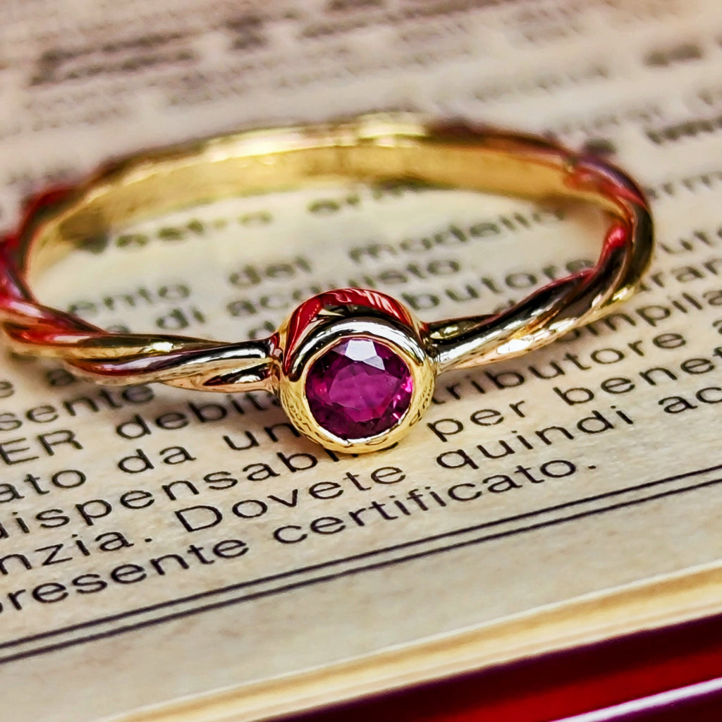 Cartier カルティエ スリーカラーツイストリング ルビー 50