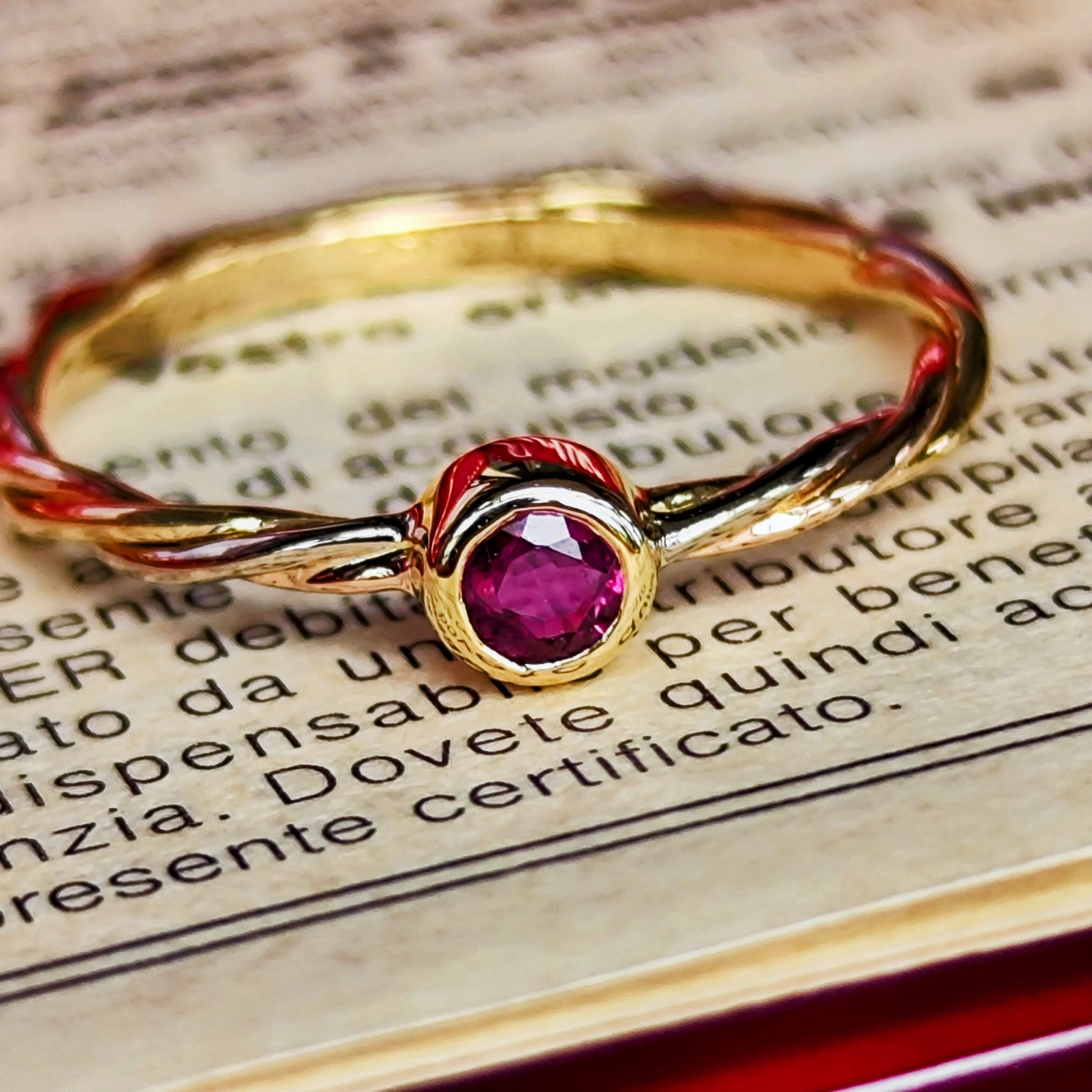 Cartier カルティエ スリーカラーツイストリング ルビー 50
