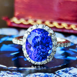 【大粒 4.22ct】天然タンザナイト 天然ダイヤモンド リング
