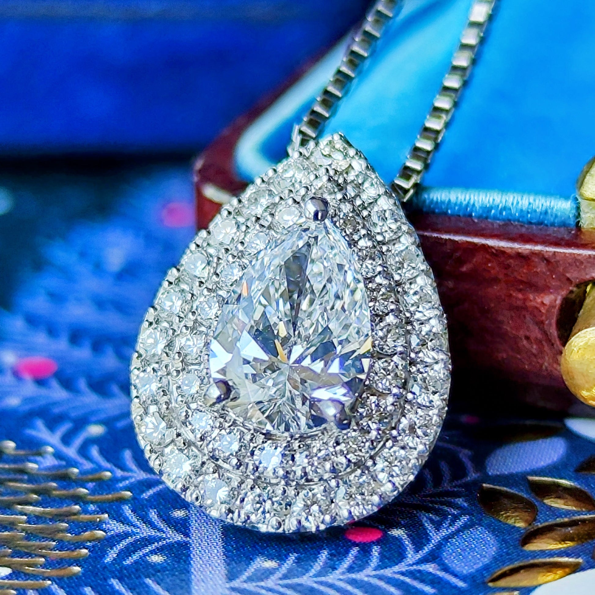 【大粒 1.007ct】天然ダイヤモンド ペアシェイプ プラチナ ネックレス