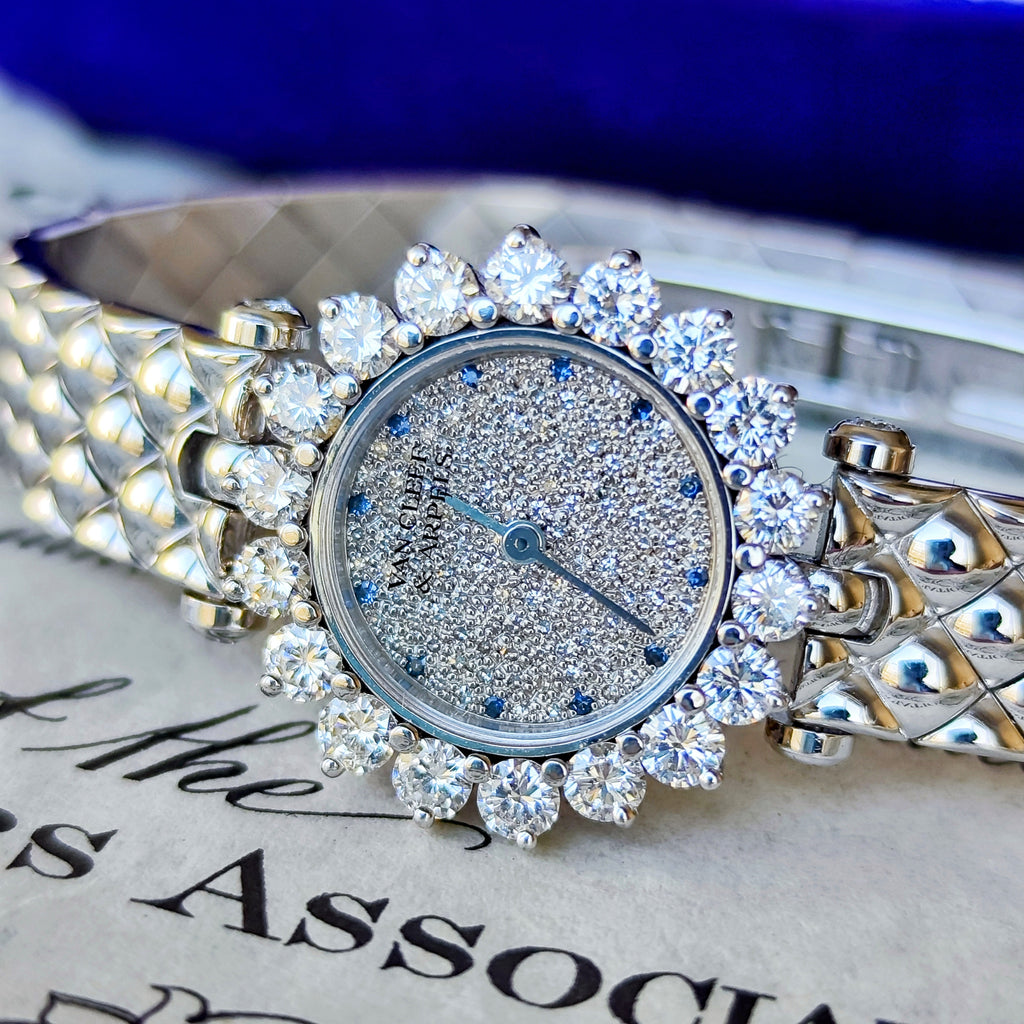 Van Cleef & Arpels ヴァンクリーフ&アーペル 18金無垢時計 ダイヤモンド サファイア